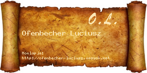 Ofenbecher Luciusz névjegykártya